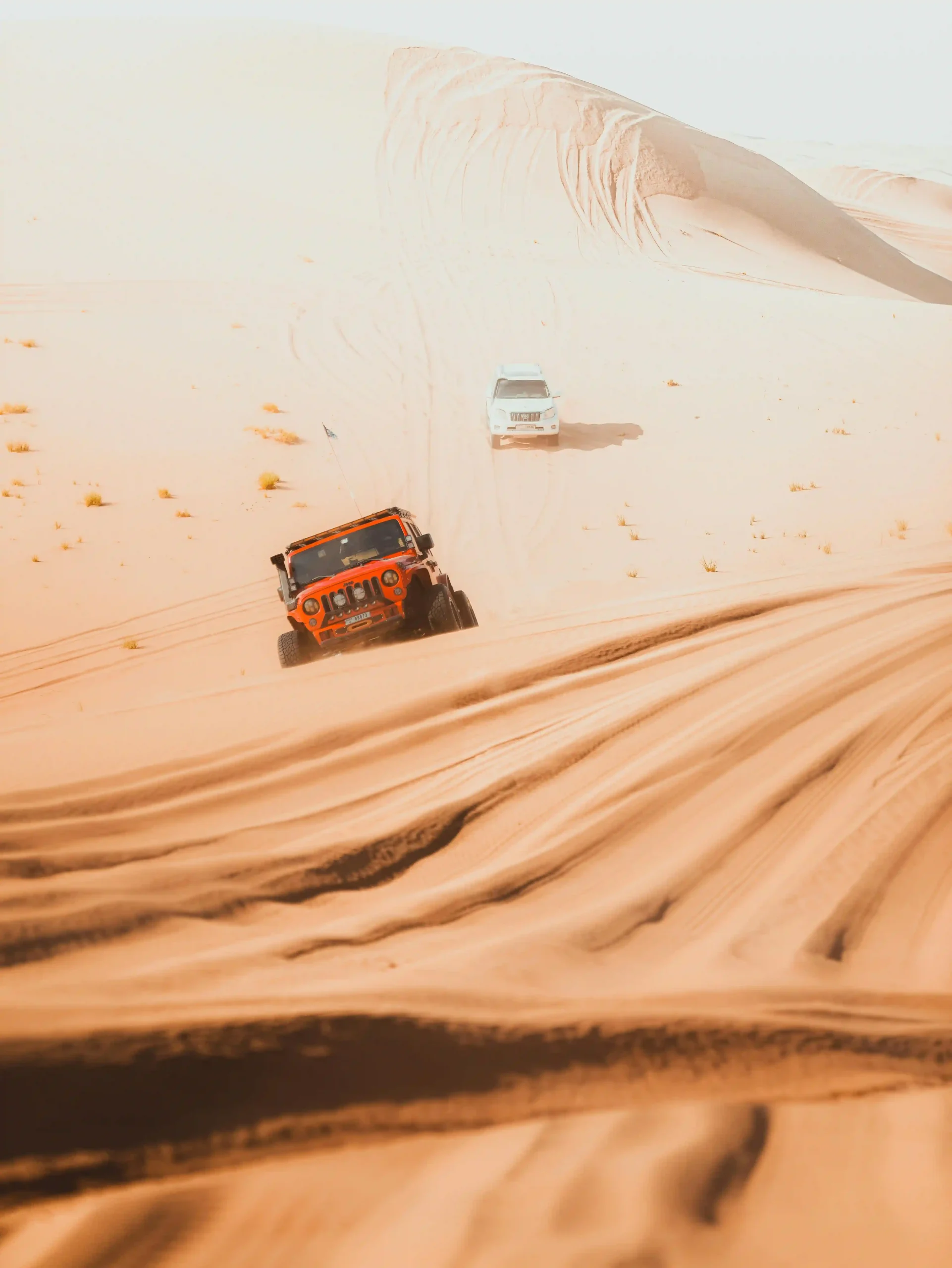 A thrilling 4x4 desert safari adventure across golden sand dunes in the UAE.