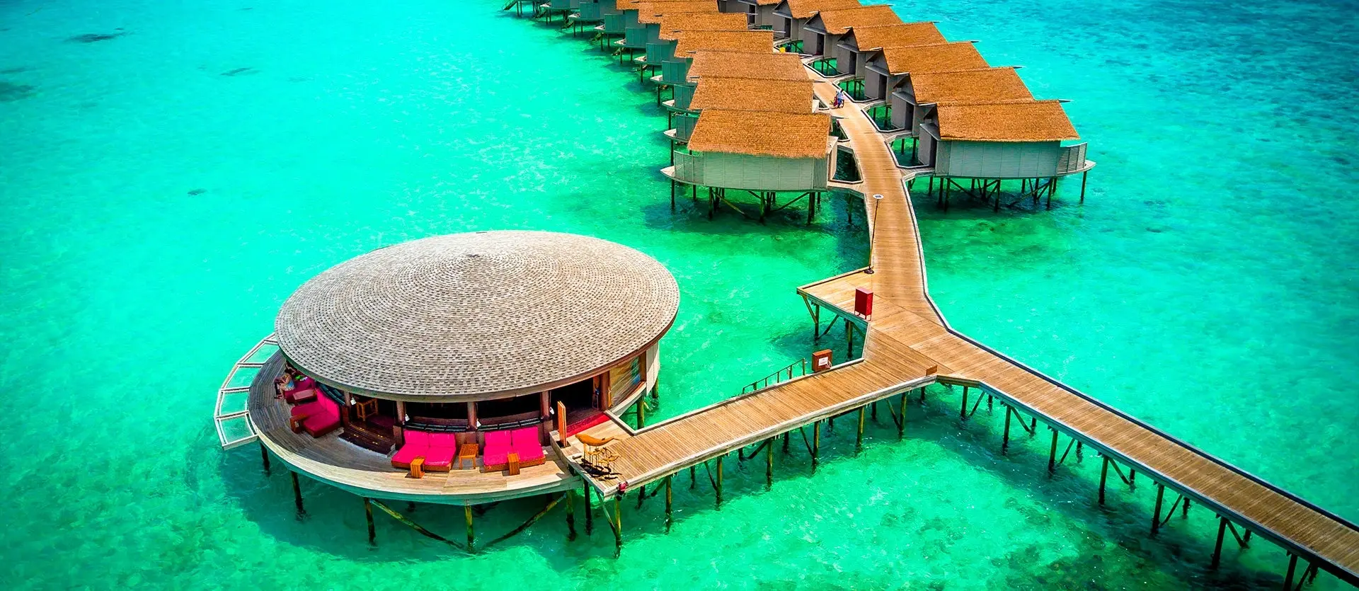 Overwater bungalows in the Maldives